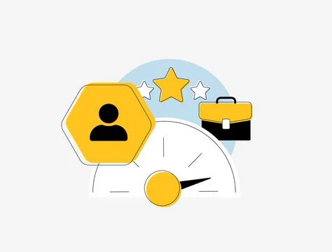 Employee experience concept with workplace satisfaction, career growth, team Stock Illustration