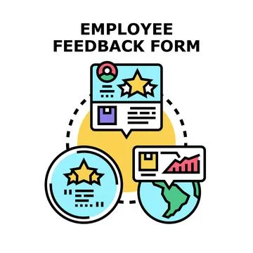 Employee feedback form evaluating performance system concept Stock Illustration