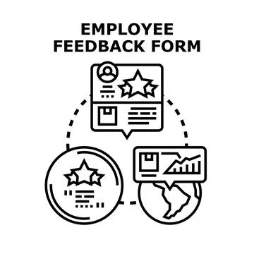 Employee feedback form evaluating performance system concept Stock Illustration