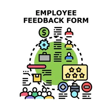 Employee feedback form management system concept Stock Illustration