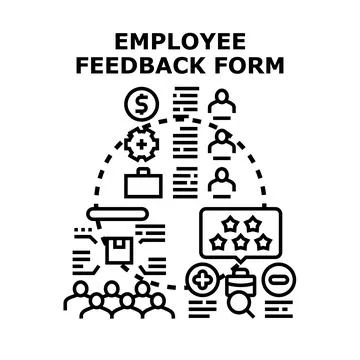 Employee feedback form management system concept Stock Illustration