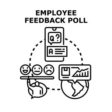 Employee feedback poll analyzing satisfaction and engagement Stock Illustration