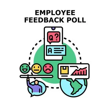 Employee feedback poll analyzing satisfaction and engagement Stock Illustration