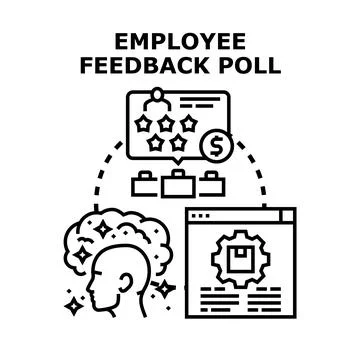 Employee feedback poll for improving work performance Stock Illustration