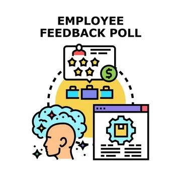 Employee feedback poll for improving work performance Stock Illustration