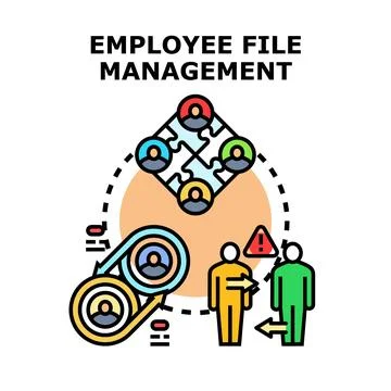 Employee file management concept representing hr data organization Stock Illustration