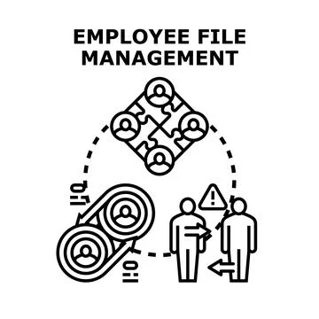 Employee file management concept representing hr data organization イラスト素材
