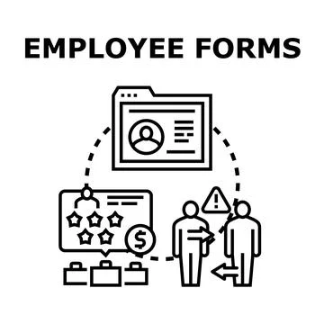Employee forms management and human resources processes Illustrazione stock
