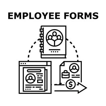 Employee forms management process and human resources documentation Stock Illustration