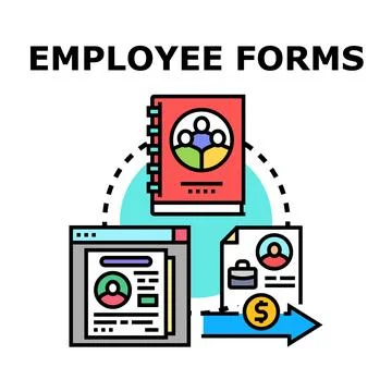 Employee forms management process and human resources documentation Stock Illustration