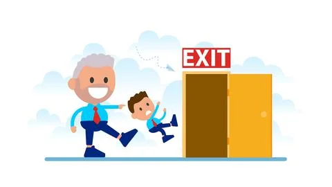 Employee gets fired from his work. Stock Illustration