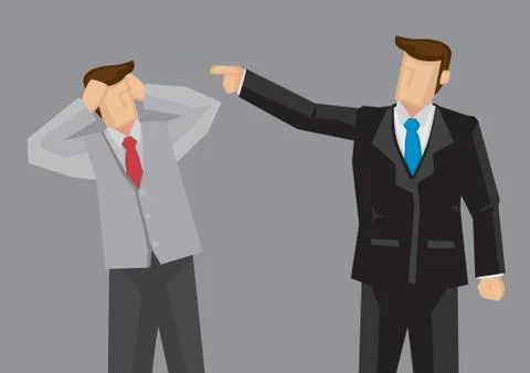 Employee Gets Scolded by Boss Vector Illustration Stock Illustration