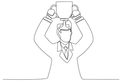 An employee gets a trophy for his work Stock Illustration