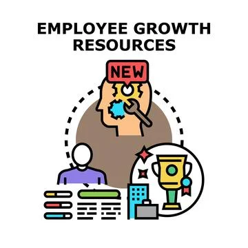 Employee growth resources for skills development and career progress Stock Illustration