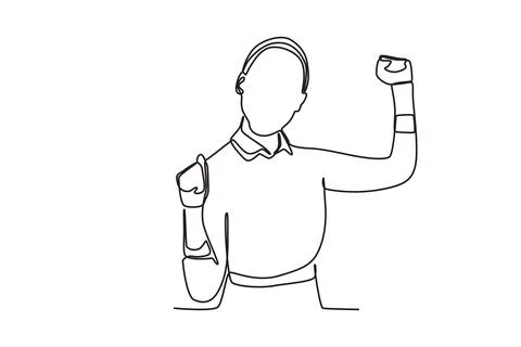 An employee is happy that his progress is achieved Stock Illustration