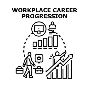 Employee having career progression path with professional growth Illustrazione stock
