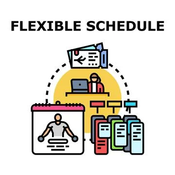 Employee having a flexible schedule concept Stock Illustration