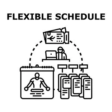 Employee having a flexible schedule concept Stock Illustration