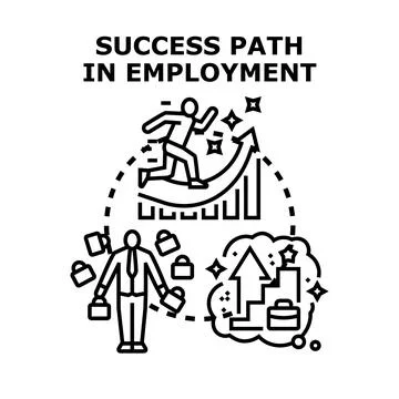 Employee having successful career path in employment journey Stock Illustration