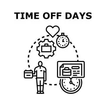 Employee having time off days for vacation Stock Illustration