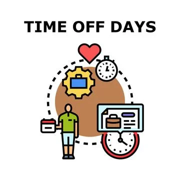 Employee having time off days for vacation Stock Illustration