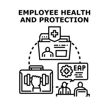 Employee health protection program workplace assistance concept Stock Illustration
