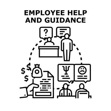 Employee help and guidance program offering support Stock Illustration