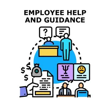 Employee help and guidance program offering support Stock Illustration
