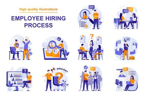 Employee Hiring Process Web Illustrations Illustrazione stock