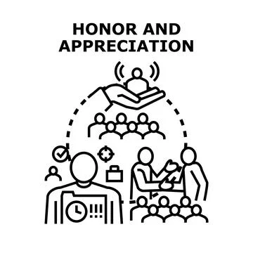 Employee honoring and appreciation program concept Stock Illustration