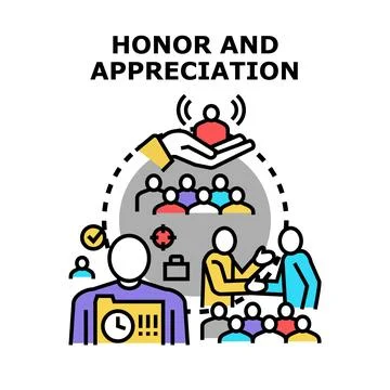 Employee honoring and appreciation program concept Stock Illustration