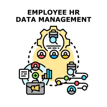 Employee hr data management system digital process Stockillustratie