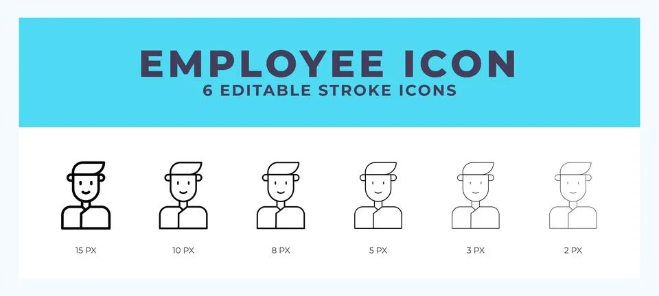 Employee icon vector for web. And mobile app. Editable stroke outline icon. 스톡 일러스트
