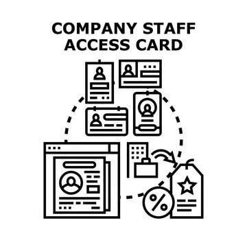 Employee identification and access management system concept Stock Illustration