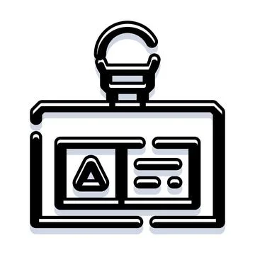 Employee identification badge access control security concept Illustrazione stock