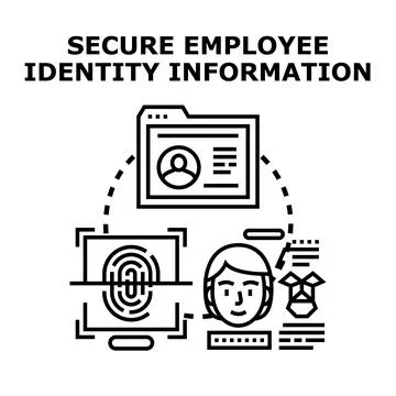Employee identity information securing and protecting personal data Stock Illustration