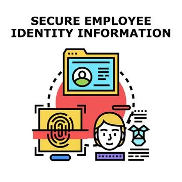 Employee identity information securing and protecting personal data Stock Illustration