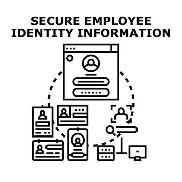 Employee identity information securing digital access system Stock Illustration