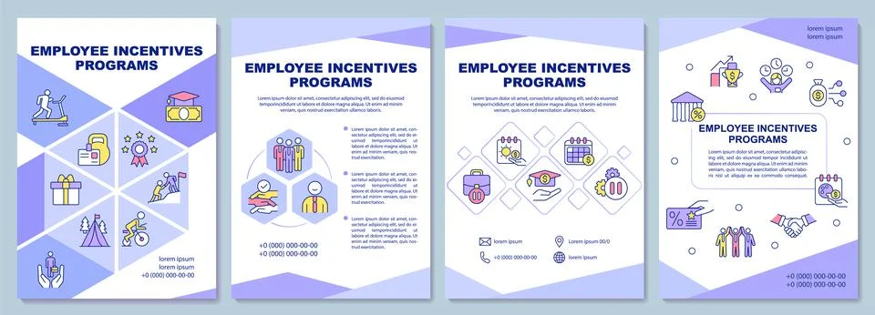 Employee incentives programs brochure template Stock Illustration