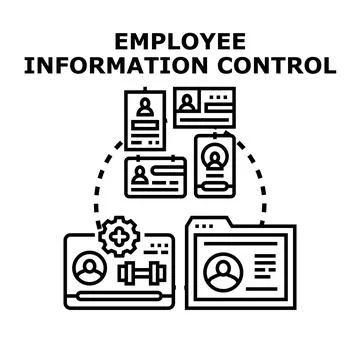 Employee information control and data management concept Stock Illustration