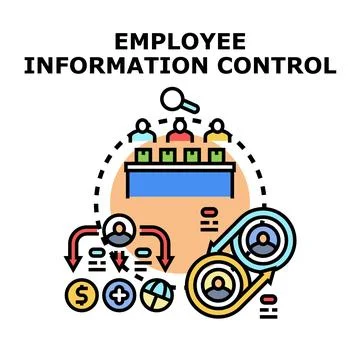 Employee information control process management system Stock Illustration