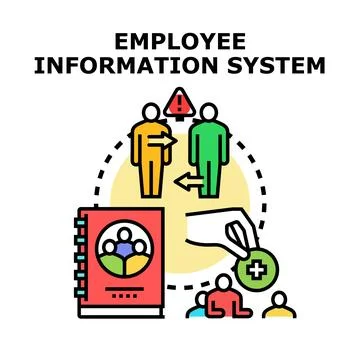 Employee information system managing hr data processes Stock Illustration