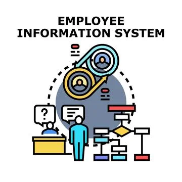 Employee information system managing human resources data Stock Illustration