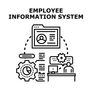 Employee information system managing human resources data Stockillustratie
