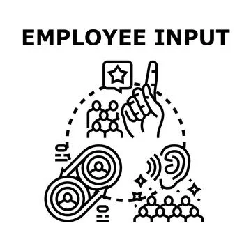 Employee input and feedback cycle concept Stock Illustration