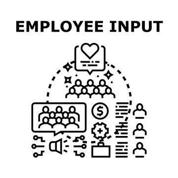 Employee input vector concept developing business processes Stock Illustration