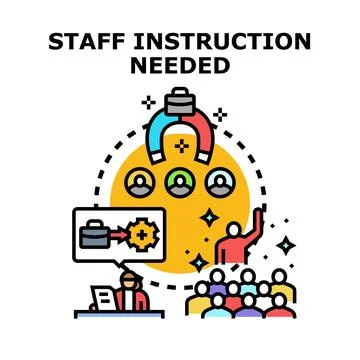 Employee instruction and staff development program Stockillustratie
