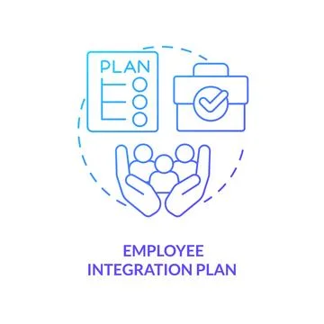 Employee integration plan blue gradient concept icon Stock Illustration