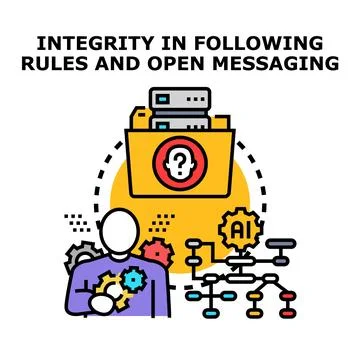 Employee integrity managing data and ai regulations Stock Illustration