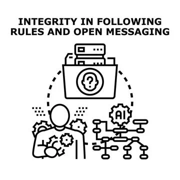 Employee integrity managing data and ai regulations Stock Illustration